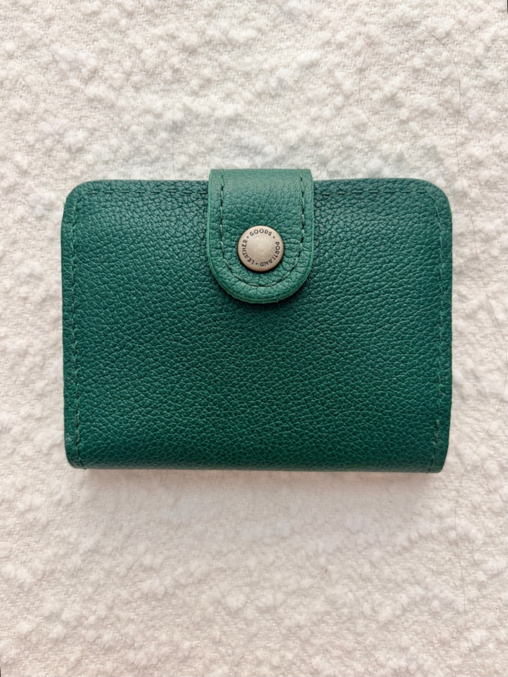 Portland Leather mini bifoldSnap Wallet - Green